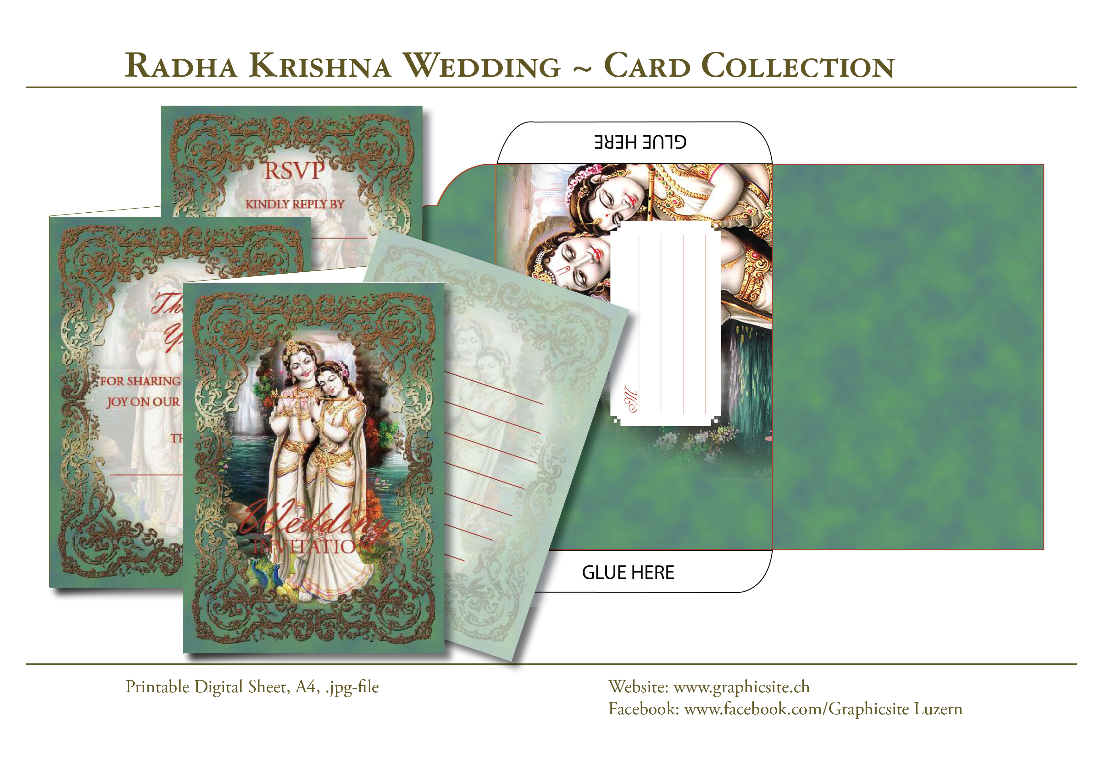 Printable Digital Sheets - Wedding Collections - Radha Krishna - Graphic Design Luzern, Schweiz